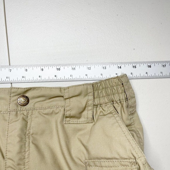 5.11 Tactical Taclite Pro Ripstop Pants Size 8 Tan Cargo Pockets Elastic Waist - Picture 8 of 10